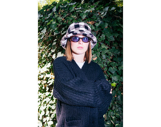 Klobouk Kangol - Faux Fur Bucket - Black Check
