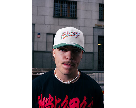 Kšiltovka Mitchell & Ness - Green Orange Pro Crown - Chicago Bulls - Sand/Green