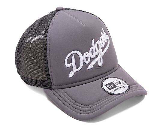 Kšiltovka New Era - MLB Foam Script 9FORTY Trucker - LA Dodgers - Graphite