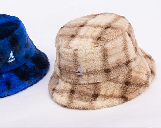 Klobouk Kangol - Faux Fur Bucket - Beige Multi Plaid