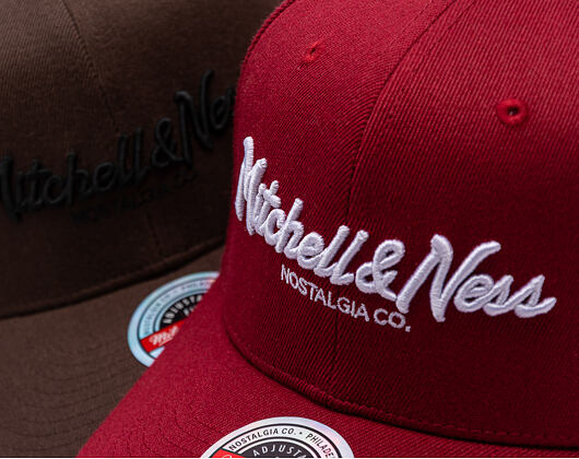 Kšiltovka Mitchell & Ness - Branded Pinscript Classic Red - Burgundy / White