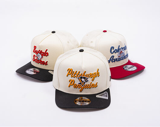 Kšiltovka New Era - NHL Chainstitch 9FIFTY A-Frame - Pittsburgh Penguins - Chrome White