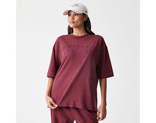 Triko New Era - Branded Washed Oversized Tee - Burgundy