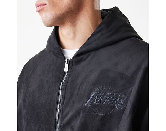Bunda New Era - NBA Suede Hooded Jacket - LA LAkers - Black