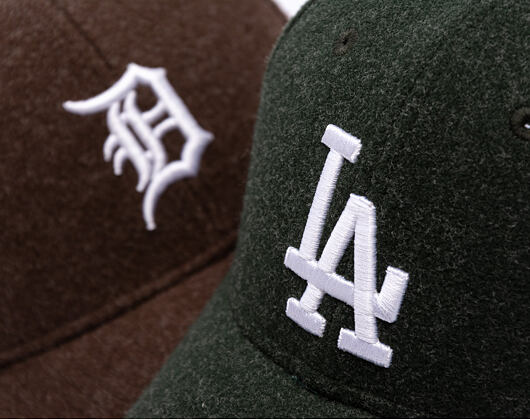 Kšiltovka New Era - MLB Melton Wool 9FORTY - LA Dodgers - Dark Green / White