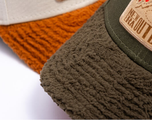 Dětská Kšiltovka New Era - Branded Kids Outdoor 9FORTY - Olive / Orange