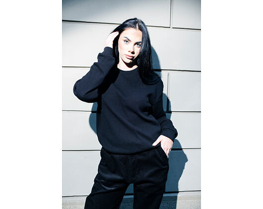 Triko New Era - Branded Longsleeve Waffle Tee - Black