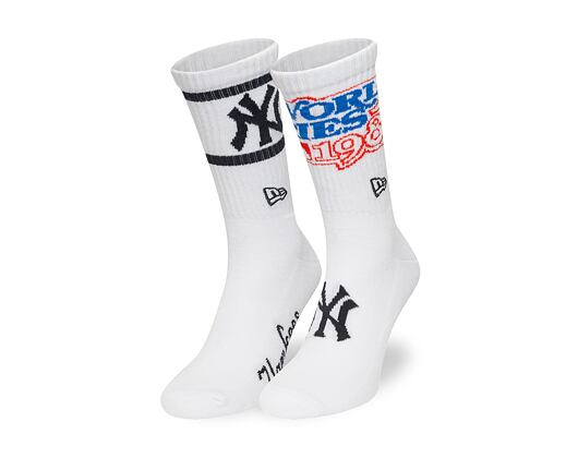 Ponožky New Era - MLB WS Crew Socks 2pk - NY Yankees - White