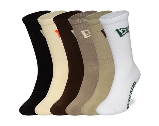 Ponožky New Era - Flag Crew Socks 6pk - Earth Palette