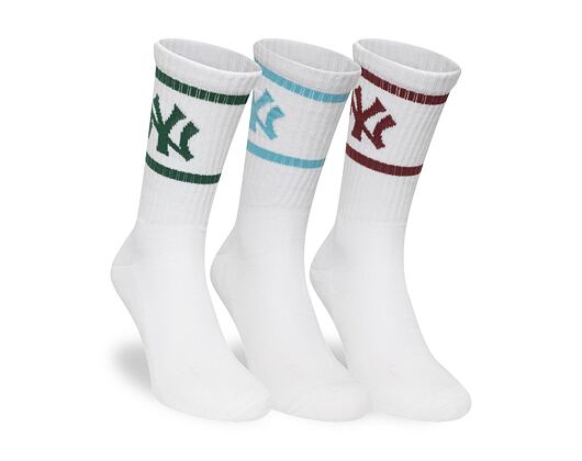 Ponožky New Era - MLB Crew Socks 3pk - NY Yankees - White