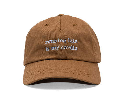 Kšiltovka 8by8 - Dadcap - "running late is my cardio" - Brown/Sky Blue