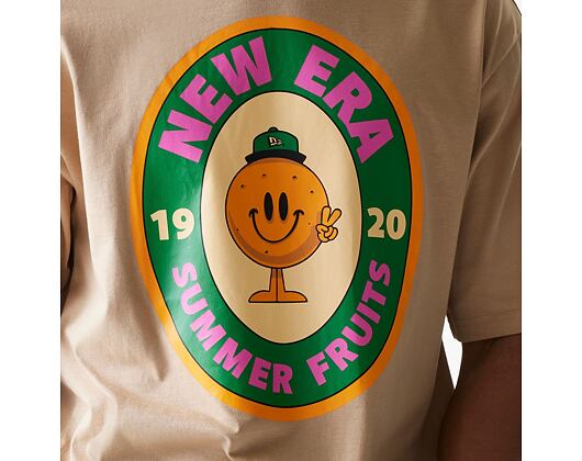 Triko New Era - Fruit Graphic Oversized Tee - Camel