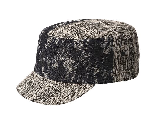 Kšiltovka Kangol - TRENDS PACK - Denim Mashup Army Cap - Black Topstitch