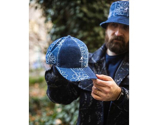 Kšiltovka Kangol - TRENDS PACK - Denim Mashup Baseball - Medium Blue Floral