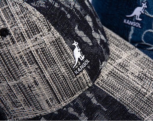 Kšiltovka Kangol - TRENDS PACK - Denim Mashup Baseball - Black Topstitch