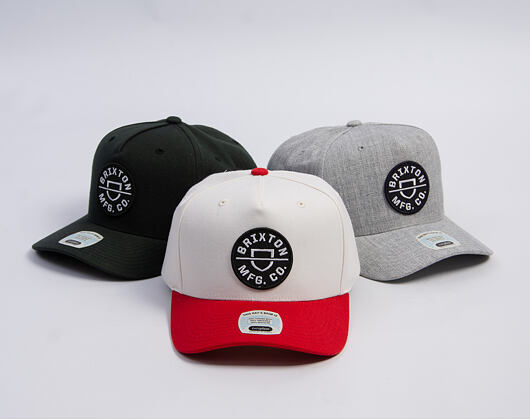 Kšiltovka Brixton - Crest MP Snapback - Off White/Rush