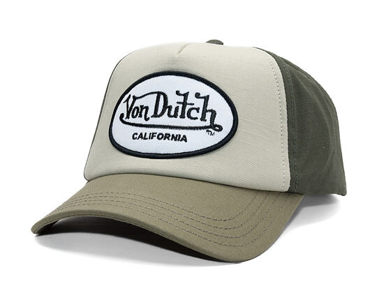 Kšiltovka Von Dutch - Trucker - Cali Patch Olive/White