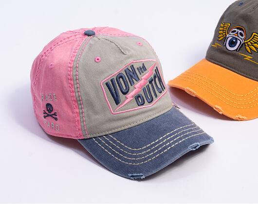 Kšiltovka Von Dutch - Trucker - Limited Olive/Pink/Distressed Denim