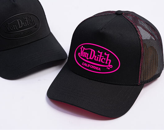 Kšiltovka Von Dutch - Trucker - Rubber Logo Black/Electric Pink