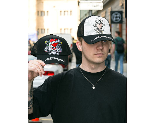 Kšiltovka Ed Hardy - Love-Slowly Twill Front Mesh Trucker - Black