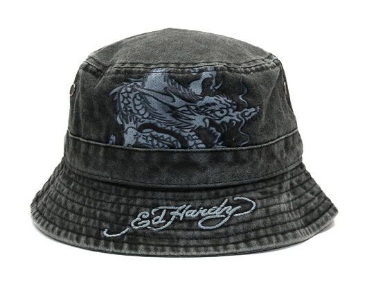 Klobouk Ed Hardy - Crawling Dragon - Acid Wash Charcoal