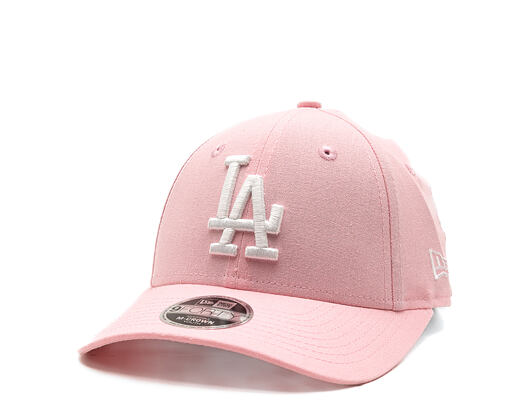 Dětská Kšiltovka New Era - MLB Linen 9FORTY M-CROWN - LA Dodgers - Pink Rouge / White