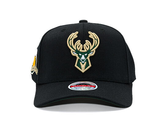 Kšiltovka Mitchell & Ness  - NBA Classic Red Snapback Custom Patch - Milwaukee Bucks - Black