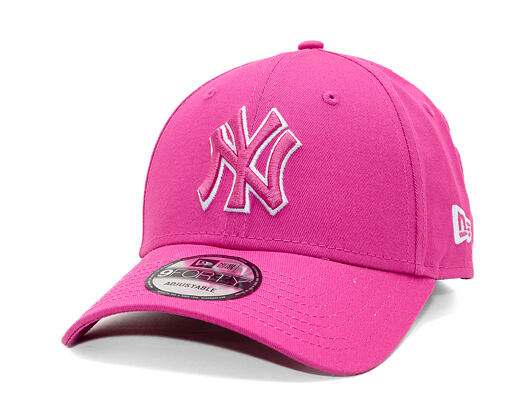 Kšiltovka New Era - MLB Team Outline 9FORTY - NY Yankees - Fuchsia / White