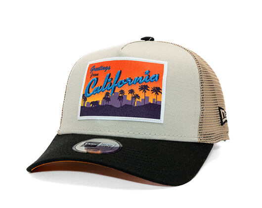 Dětská Kšiltovka New Era - Branded Location Patch 9FORTY A-Frame Trucker - Stone