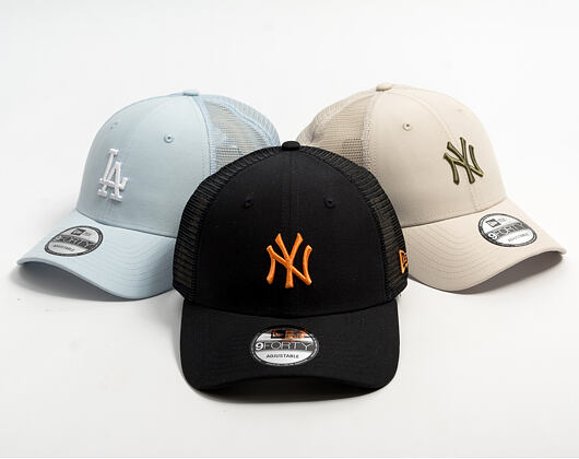 Kšiltovka New Era - MLB Midi Homefield 9FORTY Trucker - NY Yankees - Navy / Orange