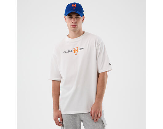 Triko New Era - MLB Script Oversized Tee - NY Mets - White