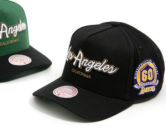 Kšiltovka Mitchell & Ness - NBA - La Script 2.0 - Los Angeles Lakers - Black/Green