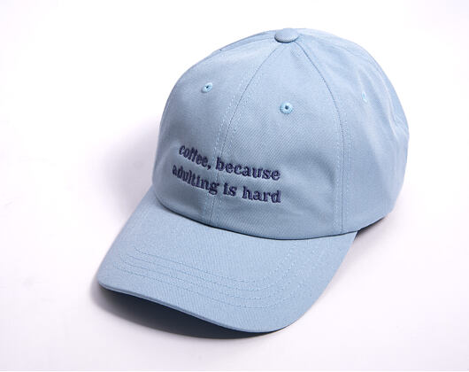 Kšiltovka 8by8 - Dadcap - "coffee, because adulting is hard" - Light Blue/Purple