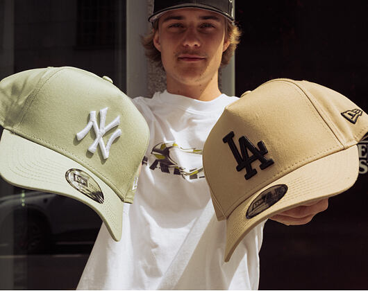 Kšiltovka New Era - MLB Essential 9FORTY A-Frame - LA Dodgers - Camel / Black