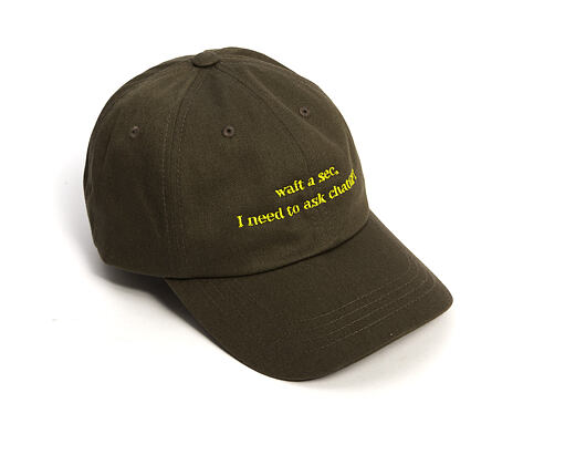 Kšiltovka 8by8 - Dadcap - "Wait a sec, I need to ask chatGPT" - Army/ Volt Yellow