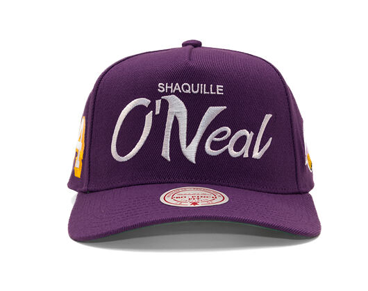 Kšiltovka Mitchell & Ness - Player Script Hwc - NBA - Los Angeles Lakers - Shaquille O'Neal - Purple