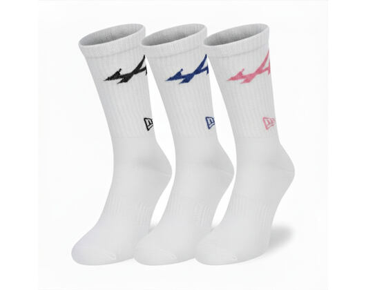 Ponožky New Era - F1 Logo Crew 3Pk - Alpine Racing - White