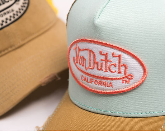 Kšiltovka Von Dutch - Trucker - Mint / Tan