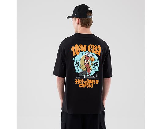 Triko New Era - Branded Food Character Oversized Tee - Black