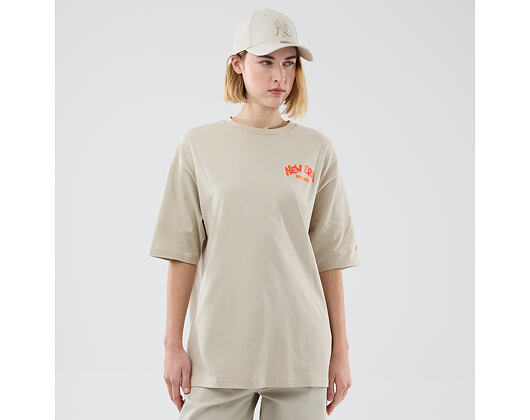 Triko New Era - Branded Food Character Oversized Tee - Stone