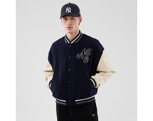 Bunda New Era - Branded Oversized Varsity Jacket - Navy