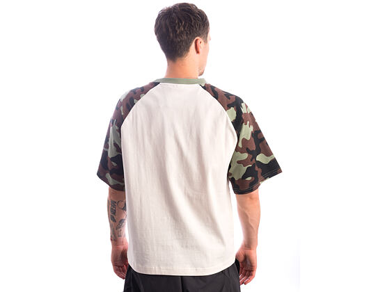 Triko Karl Kani - Sport College Boxy Raglan T-Shirt - Cream/Camo
