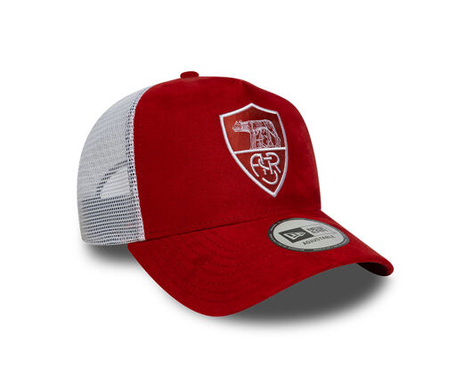 Kšiltovka New Era - Faux Suede 9FORTY A-Frame Trucker - AS Roma - Red