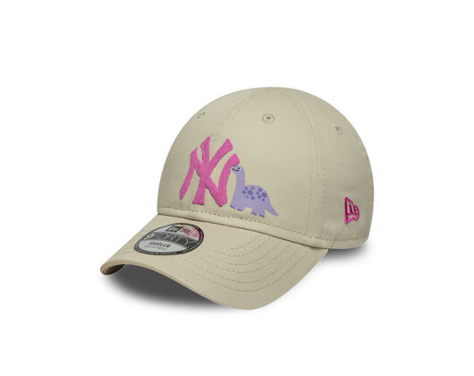 Dětská Kšiltovka New Era - MLB Dino Icon 9FORTY - NY Yankees - Stone / Fuchsia