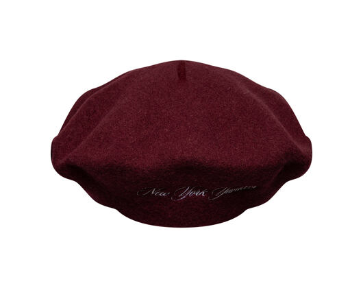 Dámský Baret New Era - MLB Wool Script Beret - NY Yankees - Burgundy