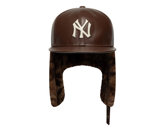 Kšiltovka New Era - MLB IMAGE DROP Leather Dog-Ear 59FIFTY - NY Yankees - Deep Auburn
