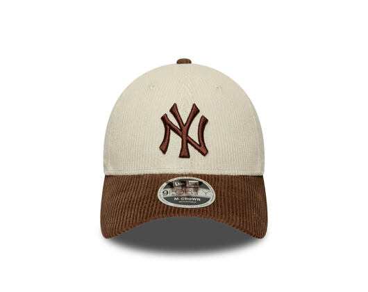 Kšiltovka New Era - MLB Cord 9FORTY M-CROWN - NY Yankees - Cream / Deep Auburn