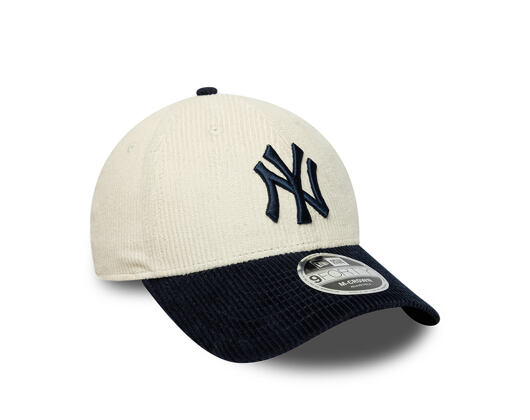 Kšiltovka New Era - MLB Cord 9FORTY M-CROWN - NY Yankees - Cream / Navy
