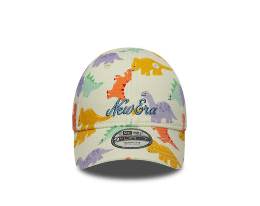 Dětská Kšiltovka New Era - Branded All-Over Dino Print 9FORTY - Cream