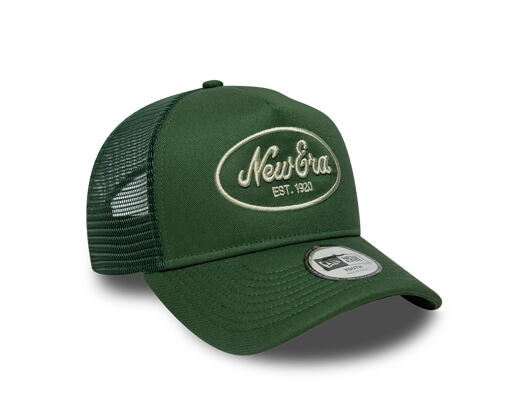 Dětská Kšiltovka New Era - Branded Oval Patch 9FORTY A-Frame Trucker - Cilantro Green / Soft Grass